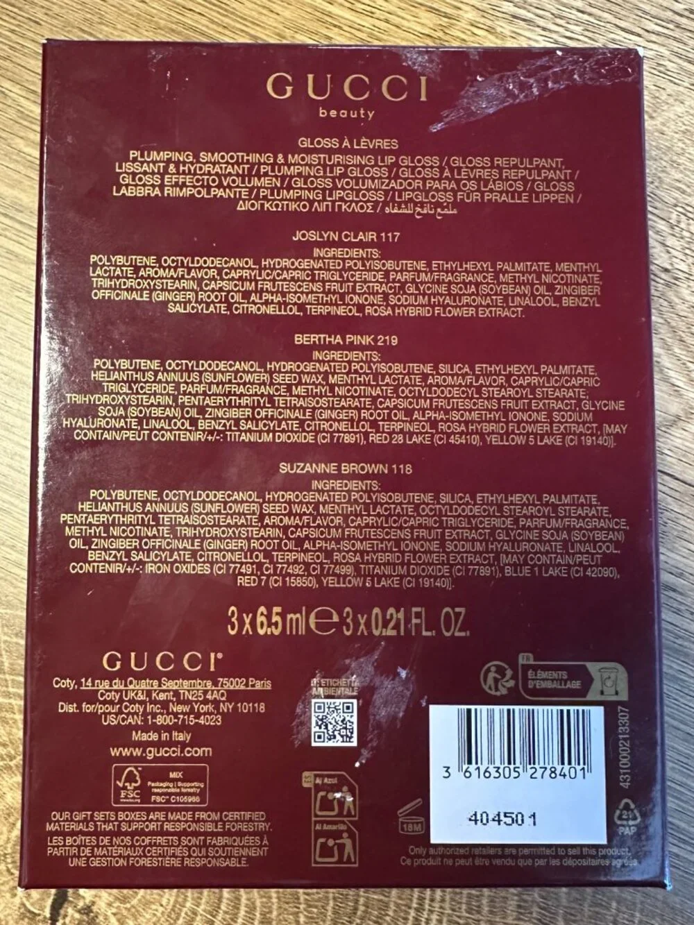 Gucci Gloss à Lèvres Lip Gloss Trio Gift Set NWT